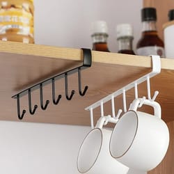 wall mounted mug holder & kitchen cup organizer storage hooks space saving coffee cup rack