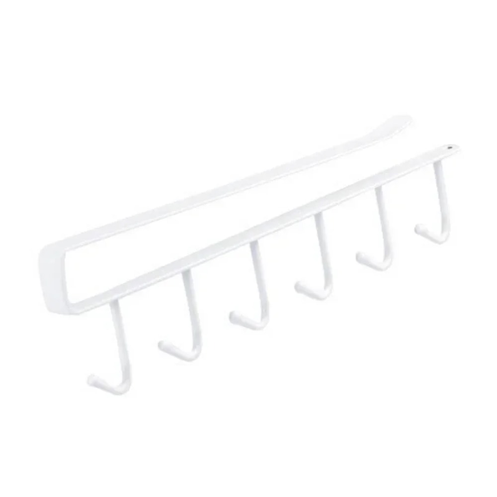 Wall Mounted Mug Holder Kitchen Cup Organizer Storage Hooks Space Saving Coffee Cup Rack 6