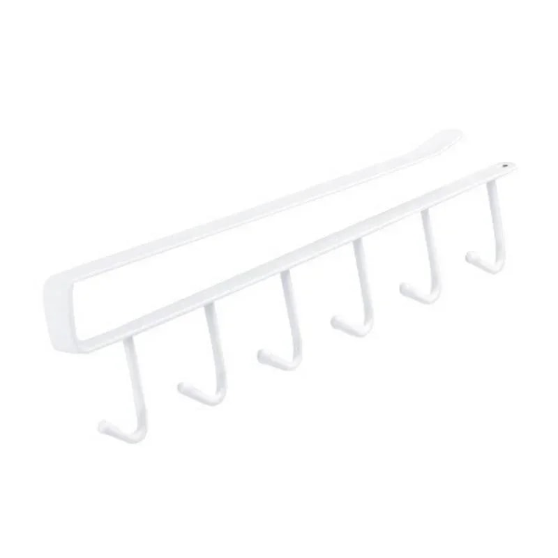 Wall Mounted Mug Holder Kitchen Cup Organizer Storage Hooks Space Saving Coffee Cup Rack 6