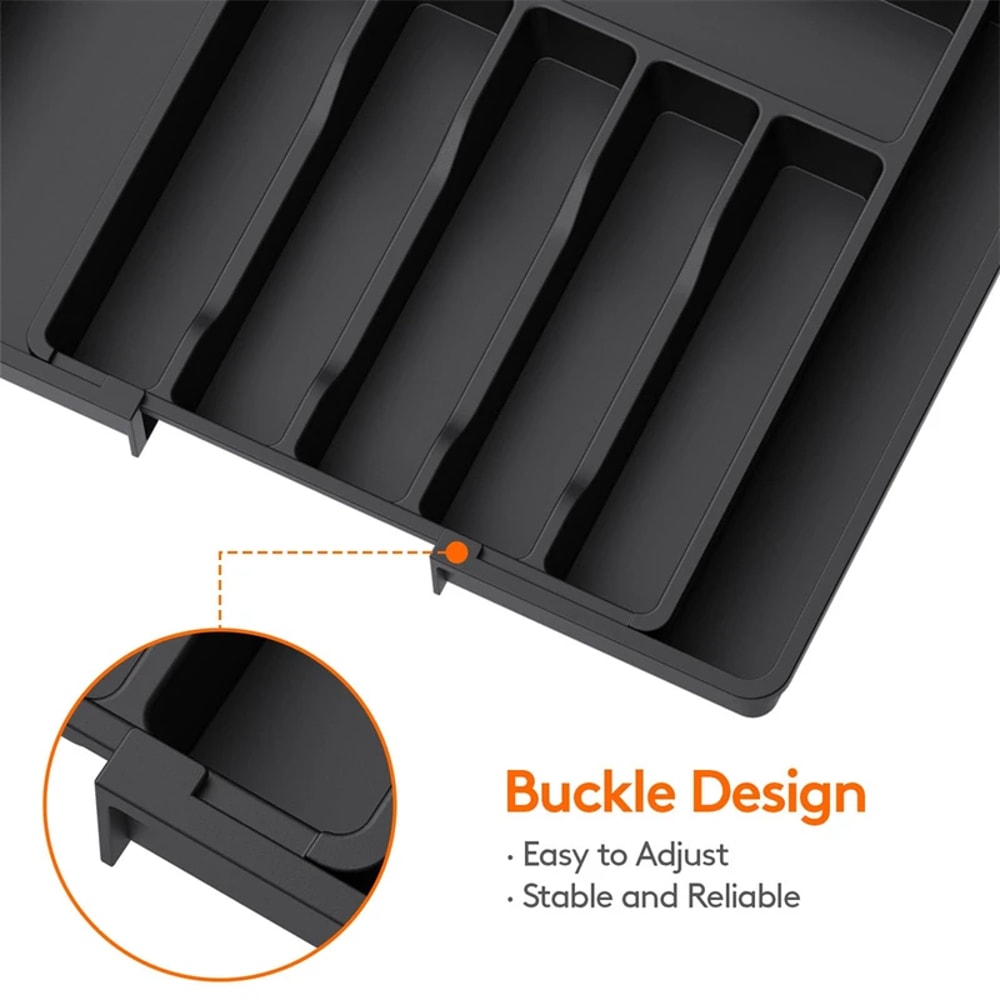 FlexiSort Expandable Silverware Drawer Organizer Tray 4