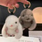 Fluffy Bunny Plush Keychain Charm Cute Rabbit Bag Car Key Accessory 1