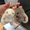 Fluffy Bunny Plush Keychain Charm Cute Rabbit Bag Car Key Accessory 2