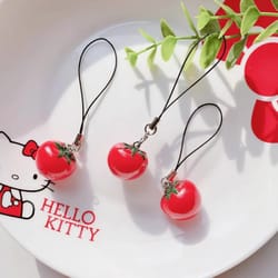 charmingfruit acrylic fruit keychain bag charm cute strawberry & tomato