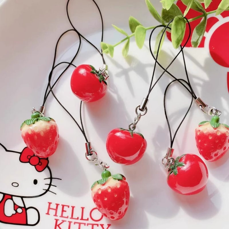 CharmingFruit Acrylic Fruit Keychain Bag Charm Cute Strawberry Tomato 1