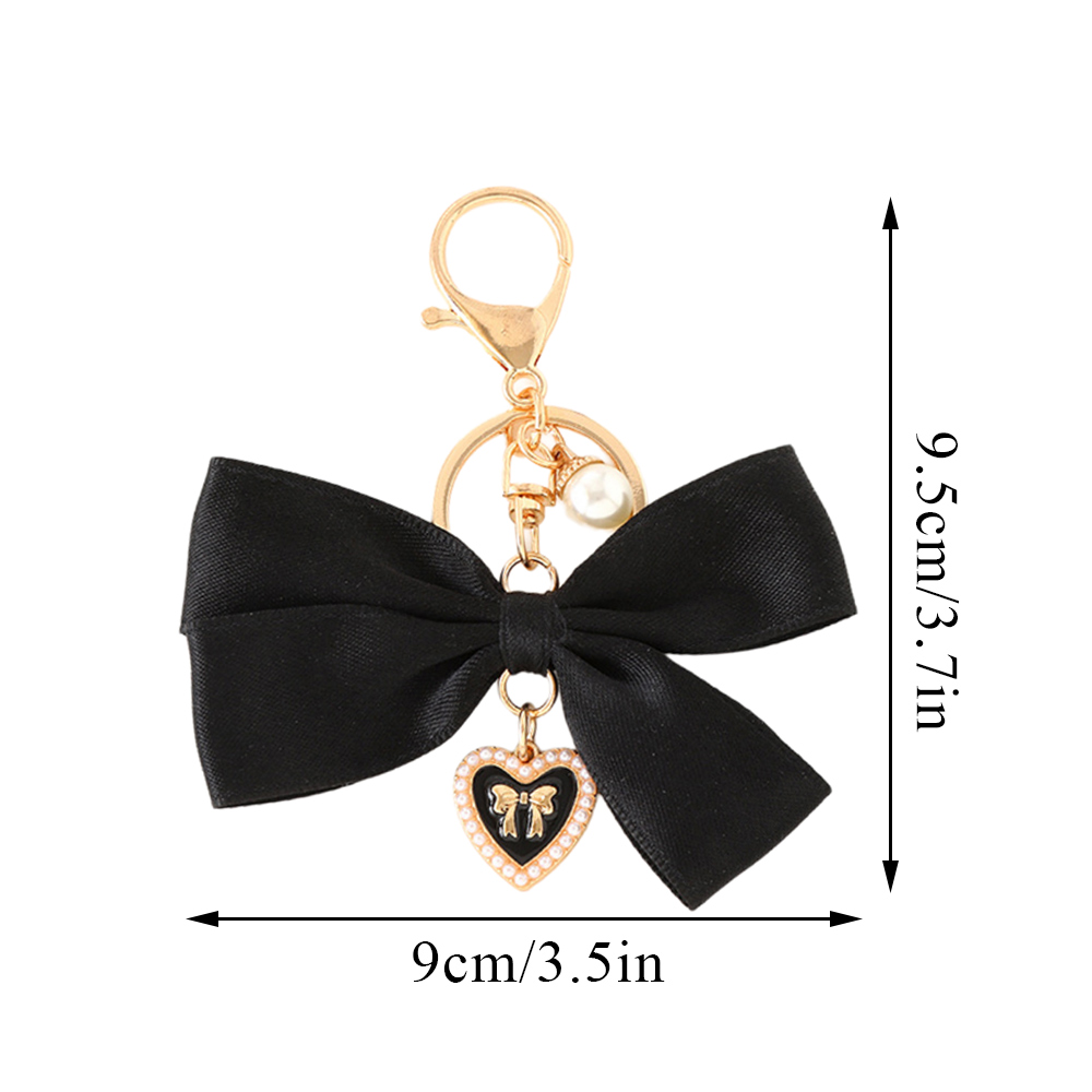 Elegant Pearl Ribbon Keychain For Women Bag Charm Accessories 5