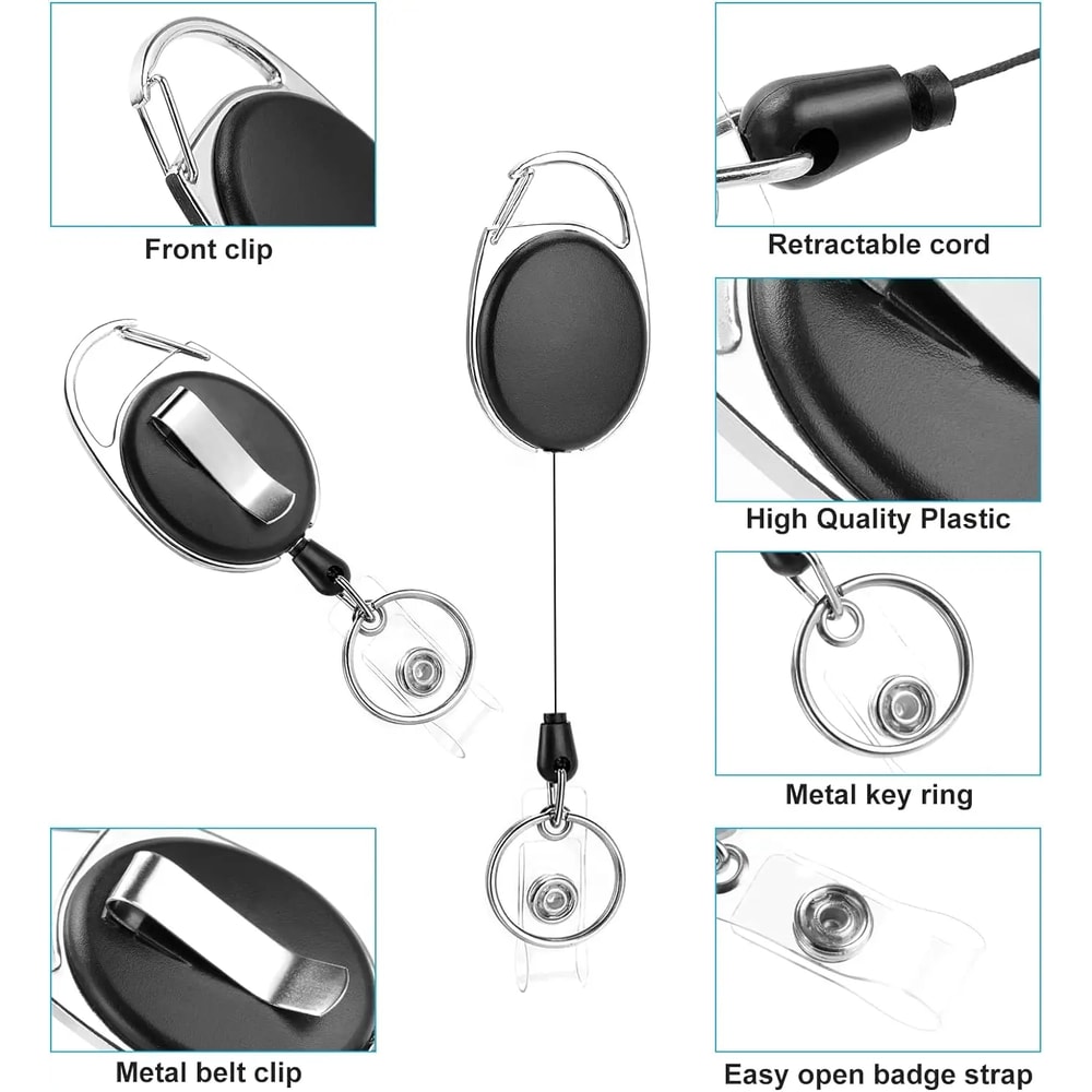 SecureReach Heavy Duty Retractable Badge Reel ID Card Holder 2