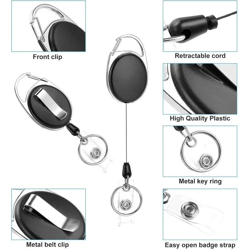SecureReach Heavy Duty Retractable Badge Reel ID Card Holder 2
