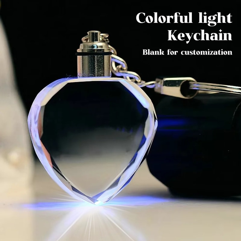 Premium Crystal Keyring With LED Light Elegant Luminous Keychain Gift 0