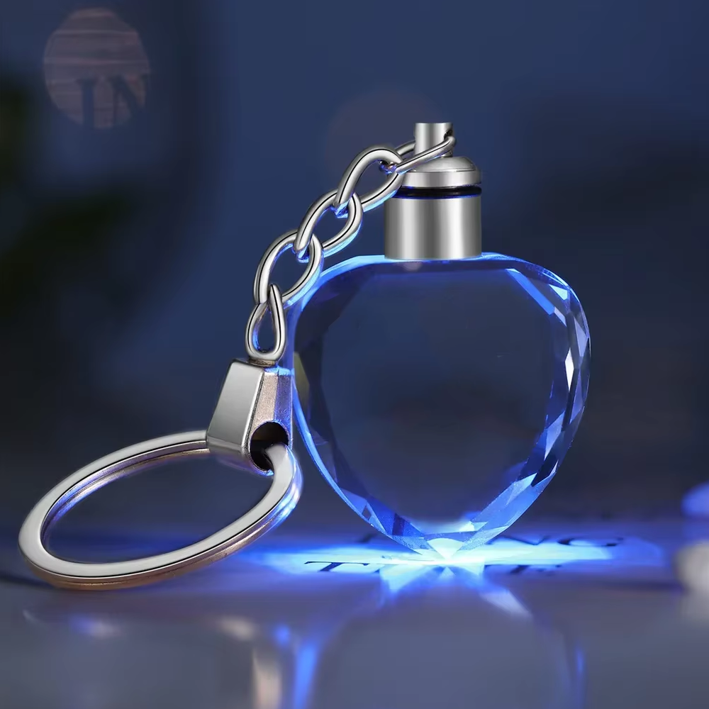 Premium Crystal Keyring With LED Light Elegant Luminous Keychain Gift 1