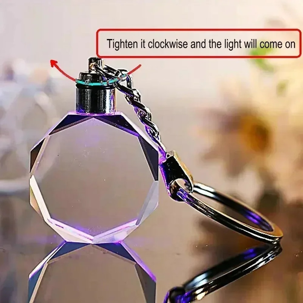 Premium Crystal Keyring With LED Light Elegant Luminous Keychain Gift 2