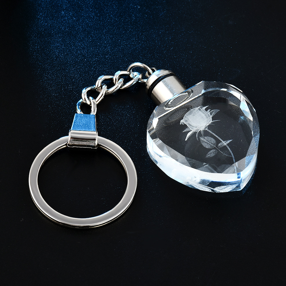 Premium Crystal Keyring With LED Light Elegant Luminous Keychain Gift 4
