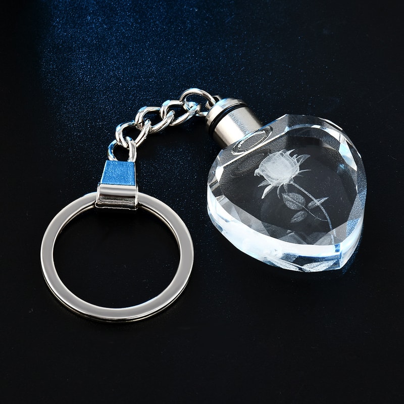 Premium Crystal Keyring With LED Light Elegant Luminous Keychain Gift 4