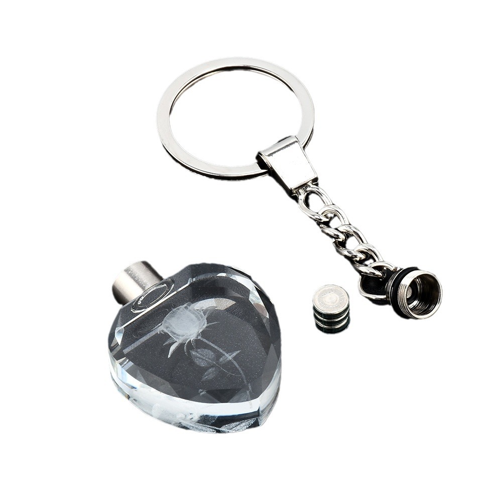 Premium Crystal Keyring With LED Light Elegant Luminous Keychain Gift 5