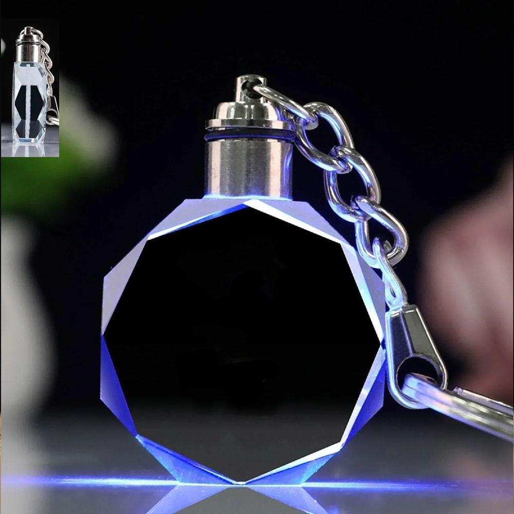 Premium Crystal Keyring With LED Light Elegant Luminous Keychain Gift 7