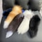 LuxeFluff Faux Fur Fox Tail Keychain Charm For Bags Keys 0