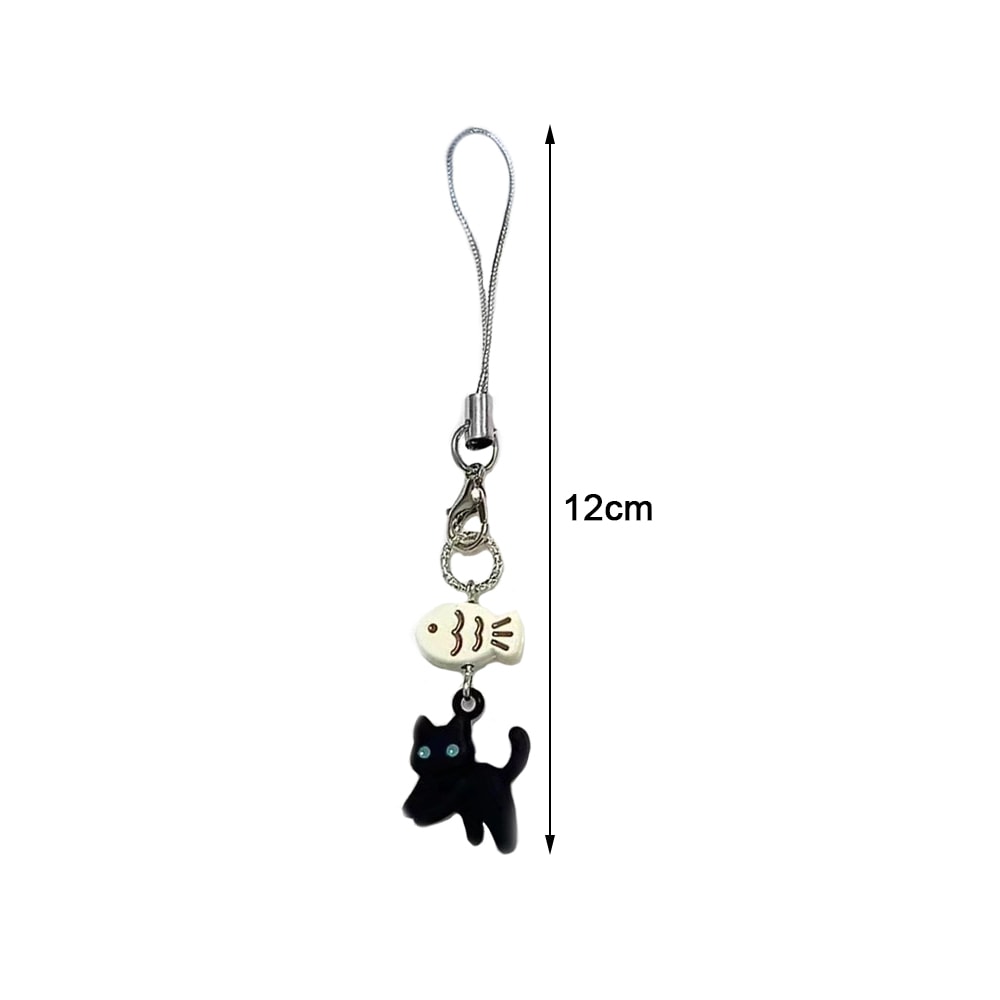 Midnight Paws Kawaii Black Cat Keychain Charm for Bags Phones & Accessories