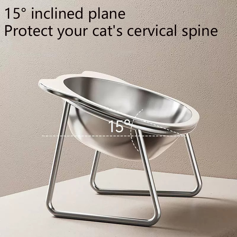 ErgoFeast Tilted Cat Bowl With Stainless Steel Stand 3