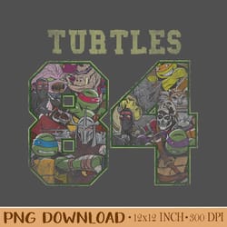teenage mutant ninja turtles 1984 jersey style t shirt design png. instant download