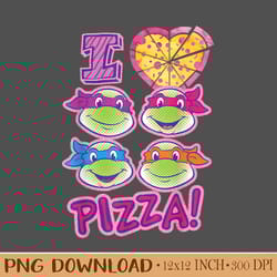 teenage mutant ninja turtles i love pizza t shirt design png. instant download