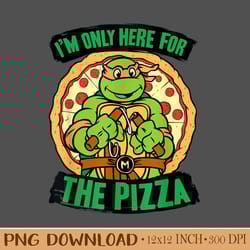teenage mutant ninja turtles here for pizza t shirt design png. instant download