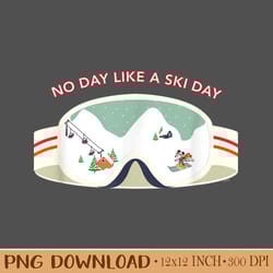 disney mickey mouse winter skiing no day like a ski day design png. instant download