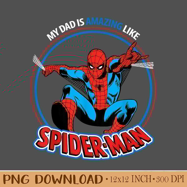 MLD532-Marvel Dad is Amazing Like Spider Man Father's Day Design PNG. Instant Download.jpg