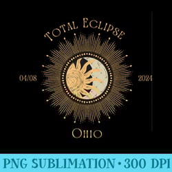 2024 total solar eclipse state ohio april 8, - mug sublimation png - bold & eye-catching