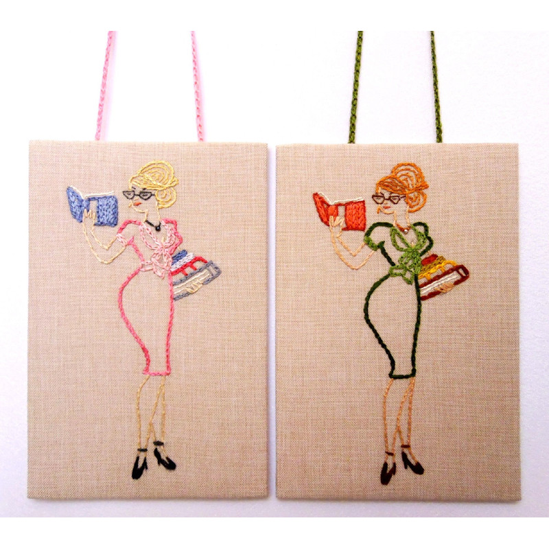 Hand Embroidery Art Librarian Gifts Gift For Coworker High School Graduation Gift Girl Boss Book Lo 4