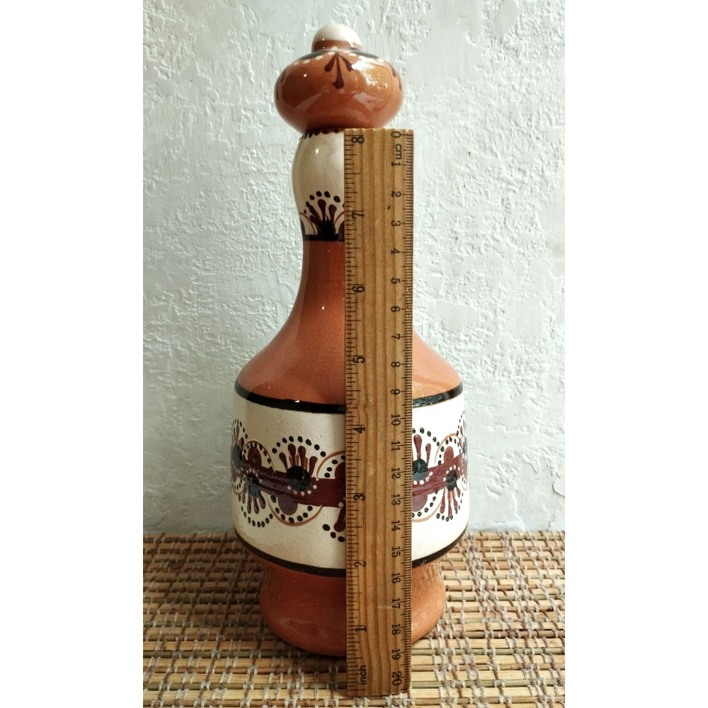 Wine Set Of Vintage Ukrainian Ceramic Wine Bottle With Six Small Wineglasses Ukrainian Majolica Gla 4