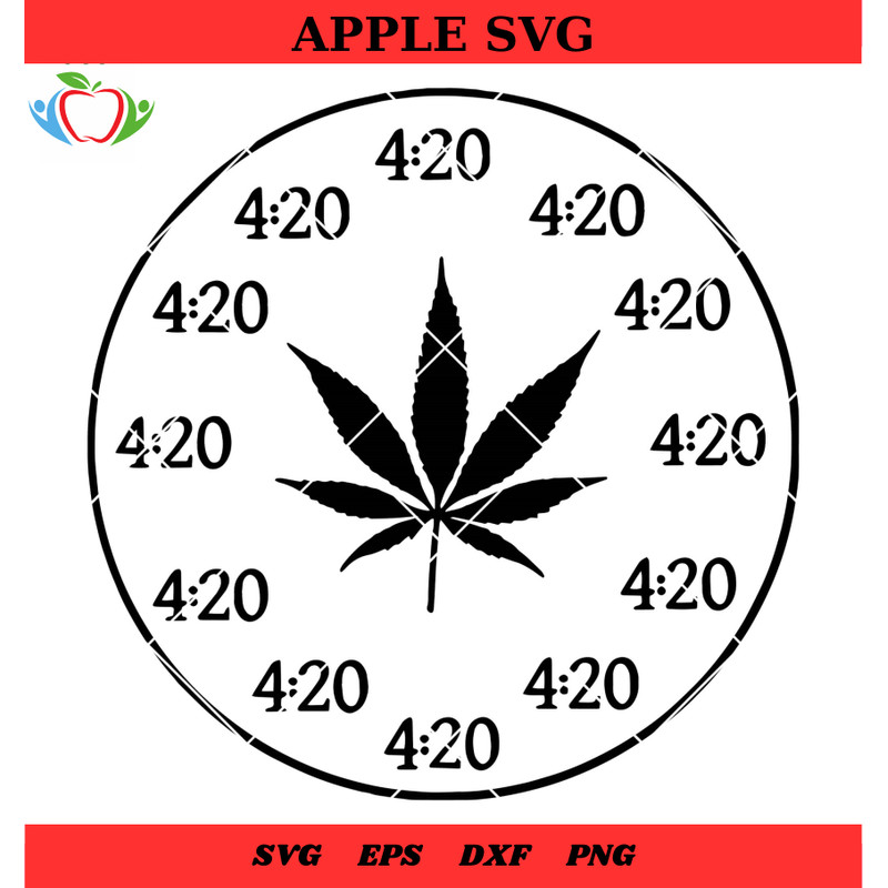 420 Clock Svg Flie, Cannabis Clock Svg, Weed Clock 420 Stencil Svg - SVG Lucky.jpg
