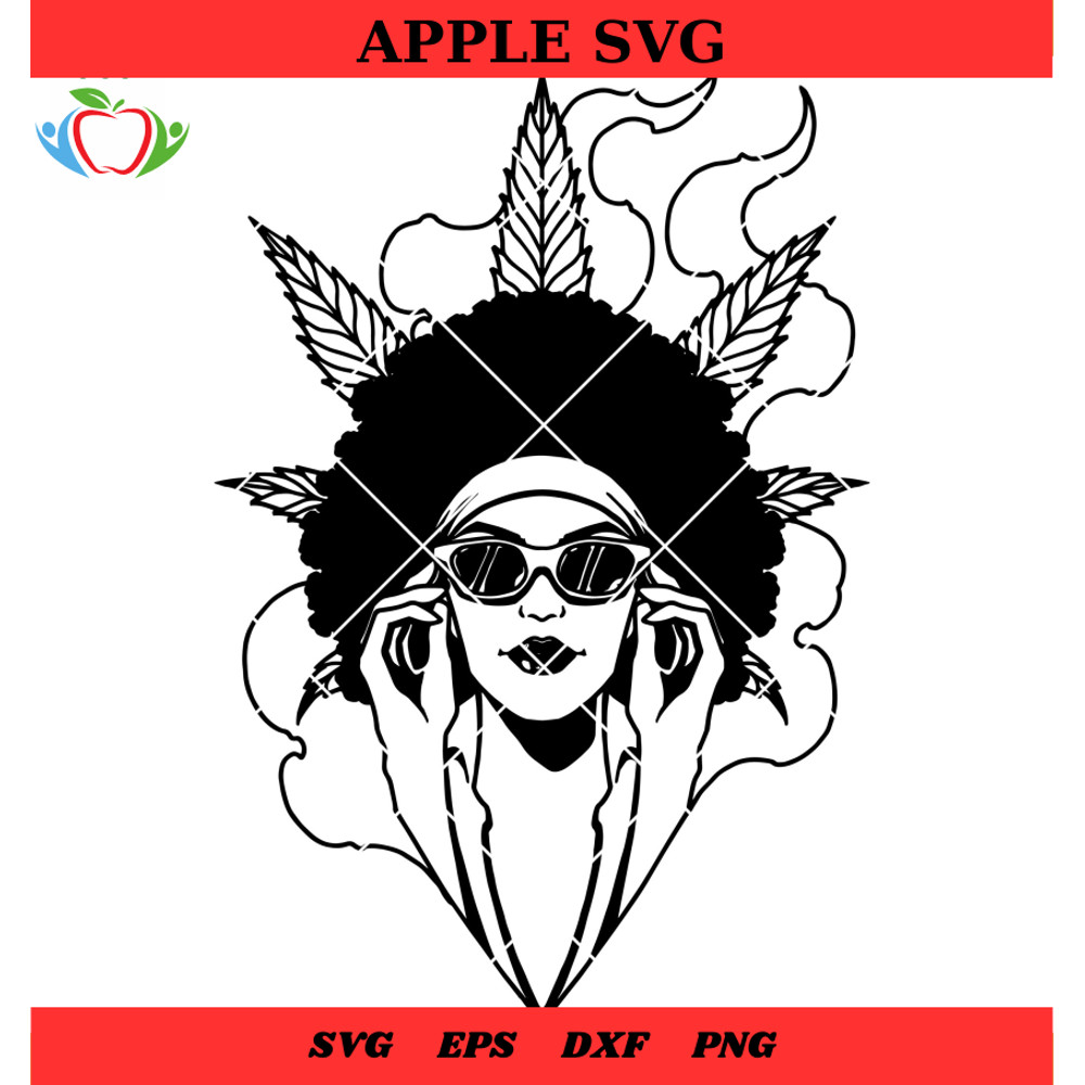 Afro Queen Svg, Afro Queen Cannabis Wed Svg, Girl Cannabis Svg - SVG Lucky.jpg
