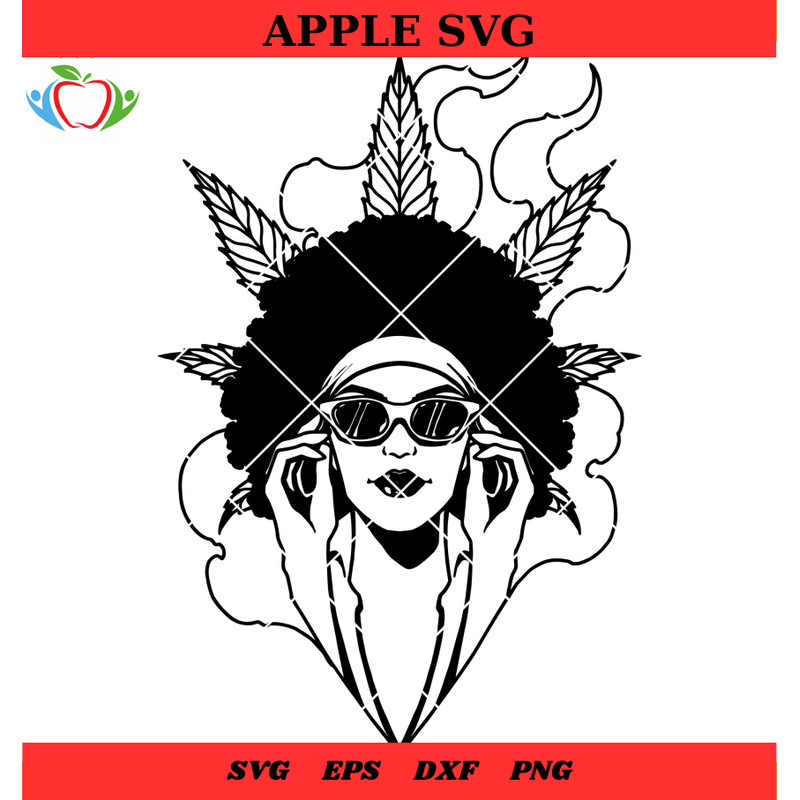 Afro Queen Svg, Afro Queen Cannabis Wed Svg, Girl Cannabis Svg - SVG Lucky.jpg