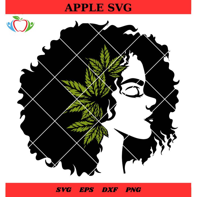Afro Weed Diva Svg, Afro Girl With Weed, Cannabis Svg - SVG Lucky.jpg