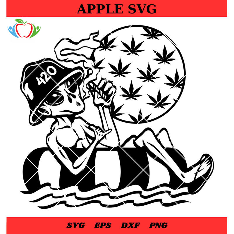 Alien At The Beach Svg, Alien UFO Cannabis Svg, Alien Svg - SVG Lucky.jpg