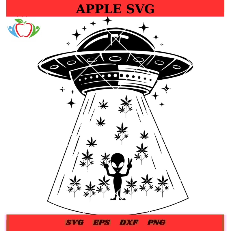 Alien Likes Smoking Cannabis Svg, Alien Harvesting Cannabis Svg - SVG Lucky.jpg