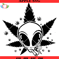 alien smoking joint svg, alien cute svg, alien 420 svg