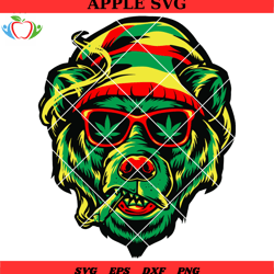 bigfoot smoking svg, rasta bear smoking weed svg, bear smoking cannabis joint svg