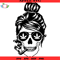 Bun Hair Skull Smoking Svg, Skull Smoking Cannabis, Bun Hair Skull Svg - SVG Lucky.jpg