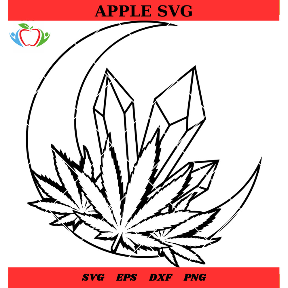 Cannabis Diamond Svg, Weed Crystal Moon Svg - SVG Lucky.jpg