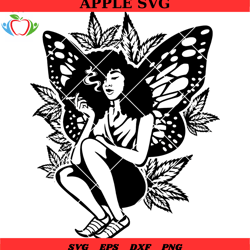 cannabis fairy svg, weed fairy svg, woman fairy cannabis svg