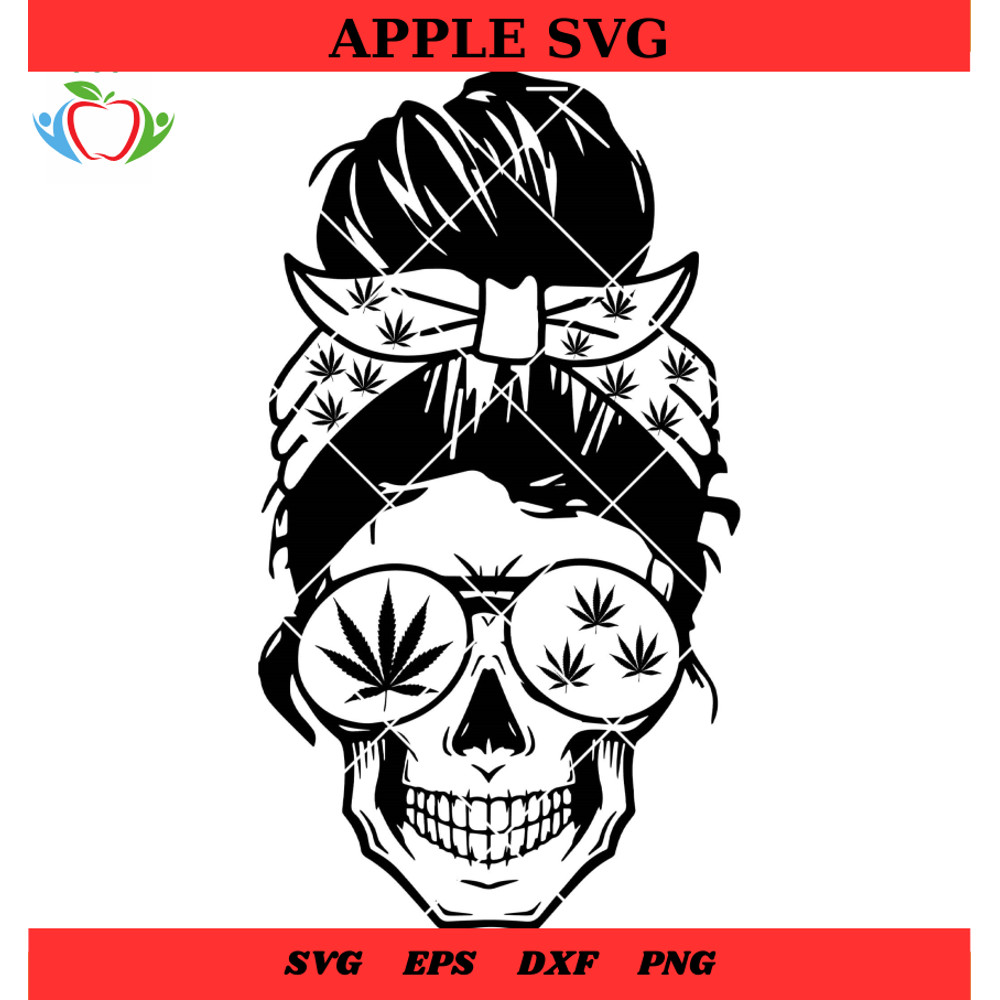 Cannabis Shirt Svg, Mom Skull Smoking Weed Svg, Mom Skull Cannabis Svg - SVG Lucky.jpg