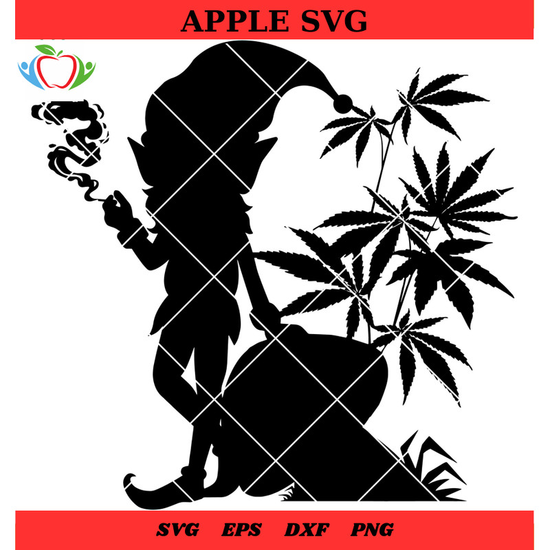 Elf Smoking Weed Shirt Svg, Christmas Cannabis Svg, Cannabis Plants Svg - SVG Lucky.jpg