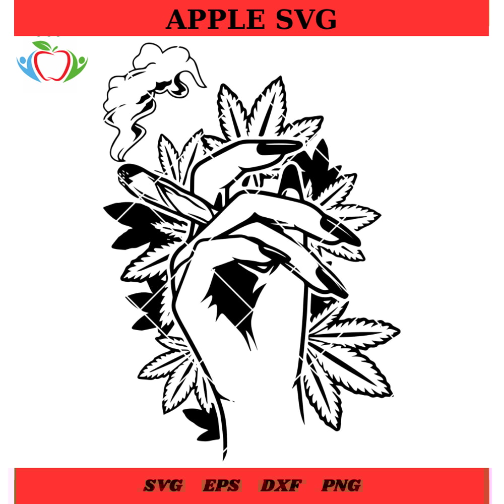 Girl Wed Svg, Girl Holding A Cannabis Svg, Dope Girl svg, Smoking Joint Svg - SVG Lucky.jpg