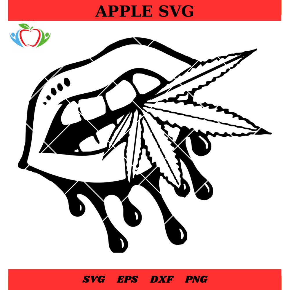 Girl's Cannabis Svg, Girl's Lips Cannabis Svg, Weed Girl's Lips Svg - SVG Lucky.jpg