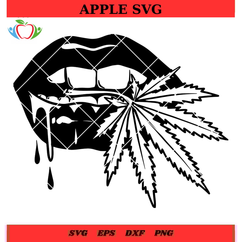 Girl's Lips Driping Cannabis Svg, Girl's Lips Marijuana Leaf Svg, Drip Svg - SVG Lucky.jpg