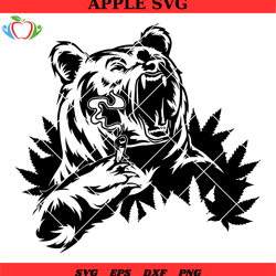 grizzly bear svg, grizzly bear smoking joint svg, bear smoking weed svg, bear svg