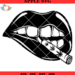 lips cannabis svg, girls lips bite cannbis svg, lips design svg