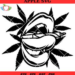 lips girl cannabis svg, lips smoking weed svg, lips girl svg