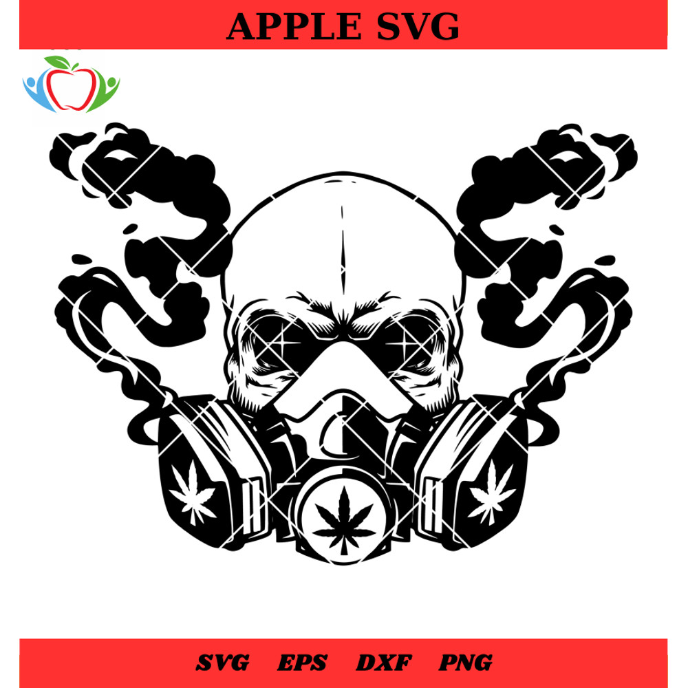 Skull Smoking Svg, Weed Skull Svg, Cannabis Skull Svg - SVG Lucky.jpg