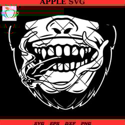 smoking ape face mask svg, cannabis monkey facemask, marijuana animal
